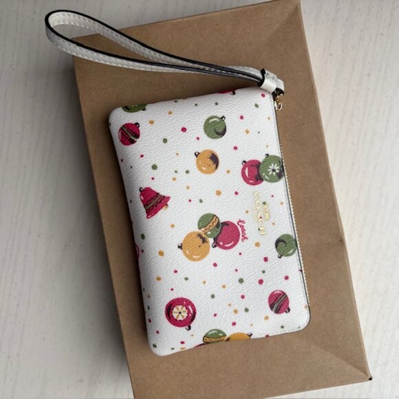 COACH Corner Zip Wristlet with Ornaments Wallet - Picture 3 of 5